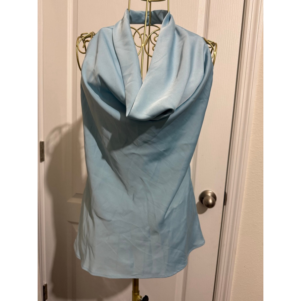 Women's Anthropologie Light Blue Cowl Neck Camisole S